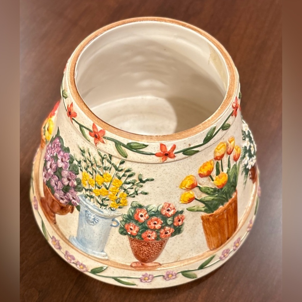Yankee Candle Large Jar Topper Lamp Shade Garden spring Flowers grandma cottage